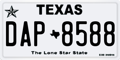 TX license plate DAP8588