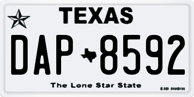 TX license plate DAP8592