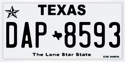 TX license plate DAP8593
