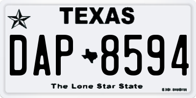 TX license plate DAP8594