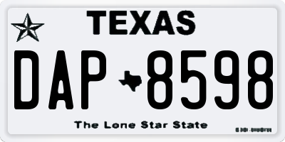 TX license plate DAP8598