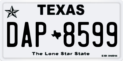TX license plate DAP8599