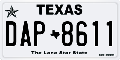 TX license plate DAP8611