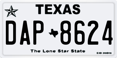 TX license plate DAP8624