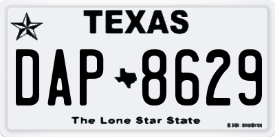 TX license plate DAP8629