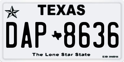 TX license plate DAP8636