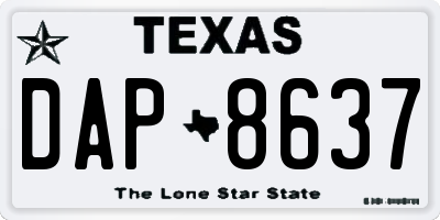 TX license plate DAP8637
