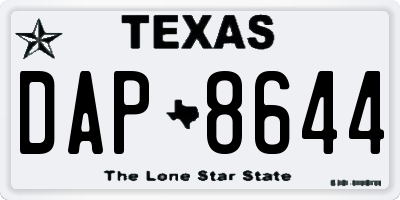 TX license plate DAP8644