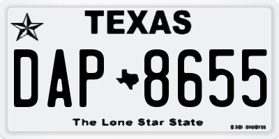 TX license plate DAP8655
