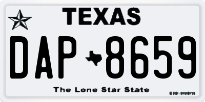 TX license plate DAP8659