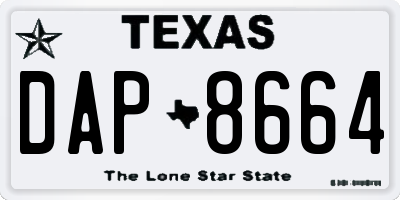 TX license plate DAP8664