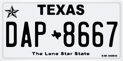 TX license plate DAP8667