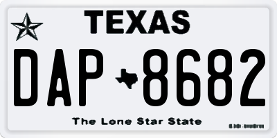 TX license plate DAP8682