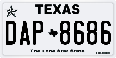 TX license plate DAP8686