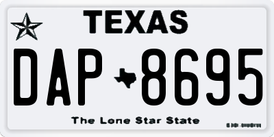 TX license plate DAP8695