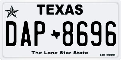 TX license plate DAP8696
