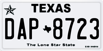 TX license plate DAP8723
