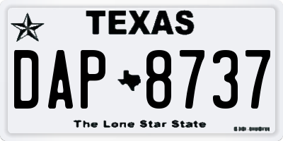 TX license plate DAP8737