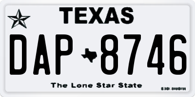 TX license plate DAP8746