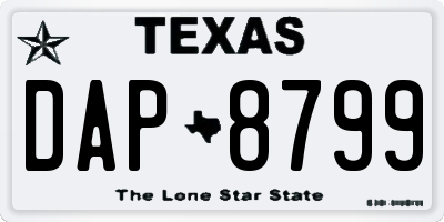 TX license plate DAP8799