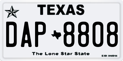 TX license plate DAP8808