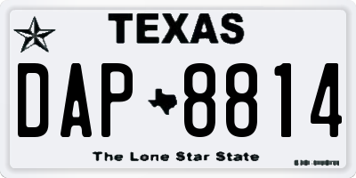 TX license plate DAP8814