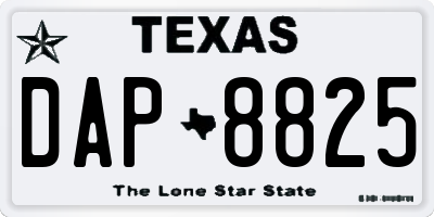 TX license plate DAP8825