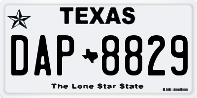 TX license plate DAP8829
