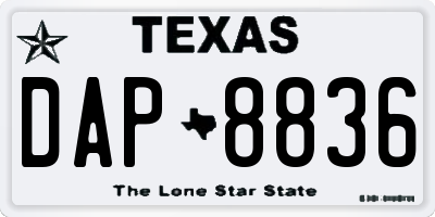 TX license plate DAP8836