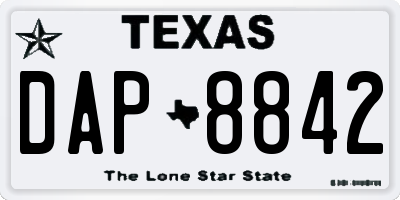 TX license plate DAP8842