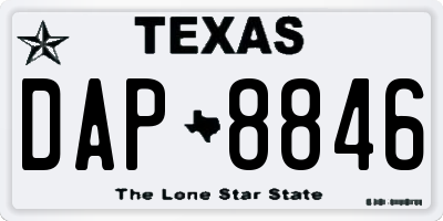 TX license plate DAP8846