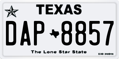 TX license plate DAP8857