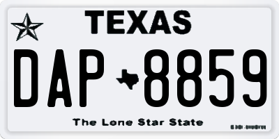 TX license plate DAP8859