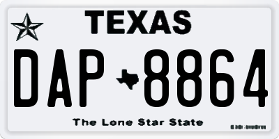 TX license plate DAP8864