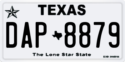 TX license plate DAP8879