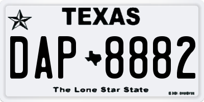 TX license plate DAP8882