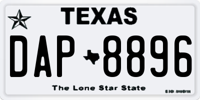 TX license plate DAP8896