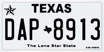 TX license plate DAP8913
