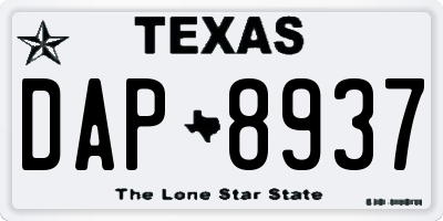 TX license plate DAP8937