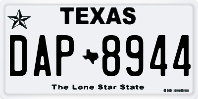 TX license plate DAP8944