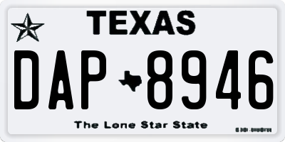 TX license plate DAP8946