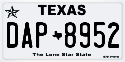 TX license plate DAP8952