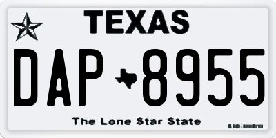 TX license plate DAP8955