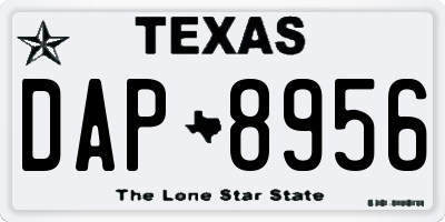 TX license plate DAP8956