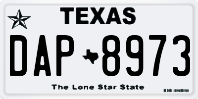 TX license plate DAP8973