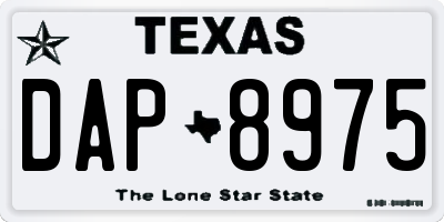 TX license plate DAP8975