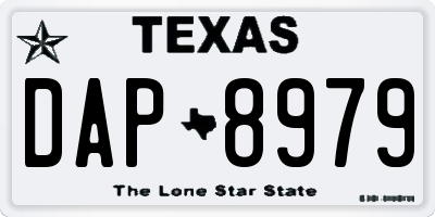 TX license plate DAP8979