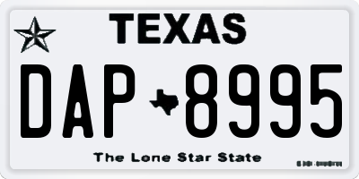 TX license plate DAP8995