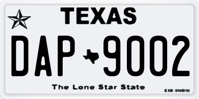 TX license plate DAP9002