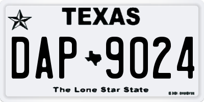 TX license plate DAP9024